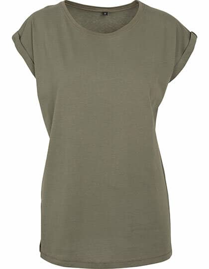 Build Your Brand Ladies` Extended Shoulder Tee