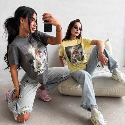 O la voga Damen T-shirt 'Earned' - Valentin Boutique & Design