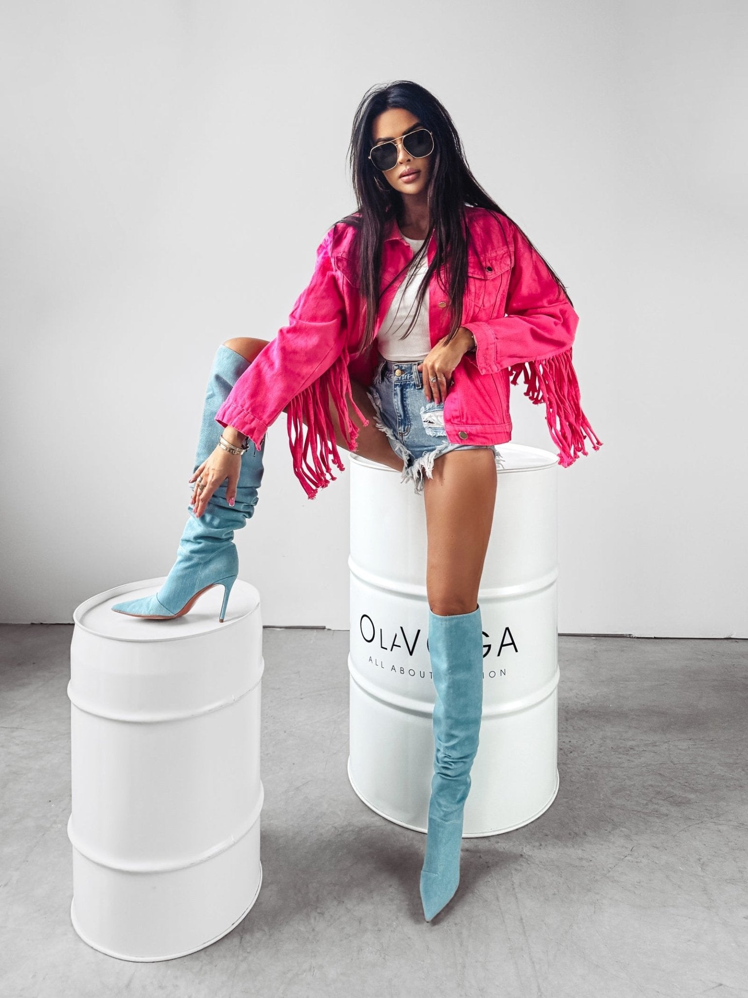 O la voga Sanil Jeans Jacket Western Style - Valentina Boutique