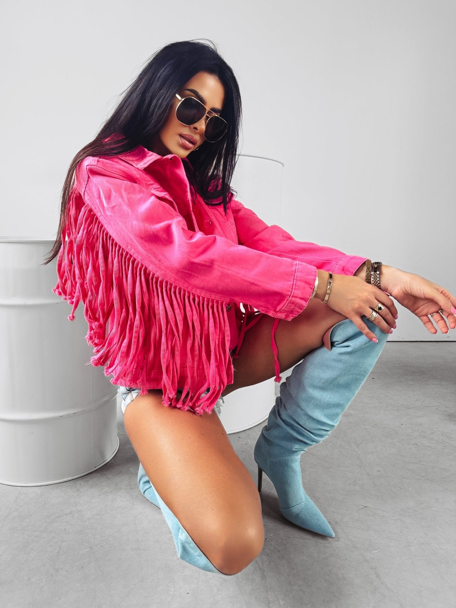 O la voga Sanil Jeans Jacket Western Style - Valentina Boutique