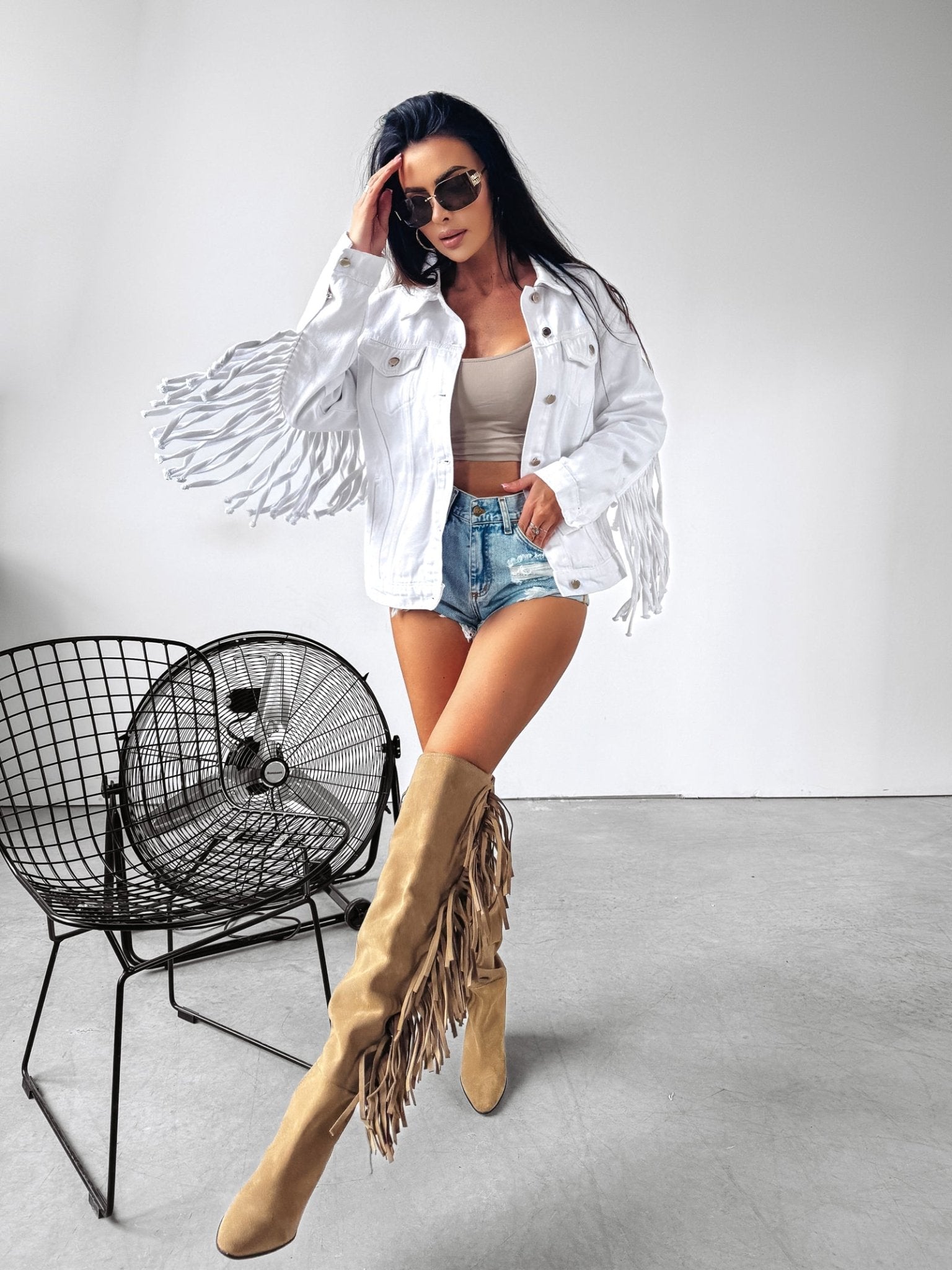 O la voga Sanil Jeans Jacket Western Style - Valentina Boutique