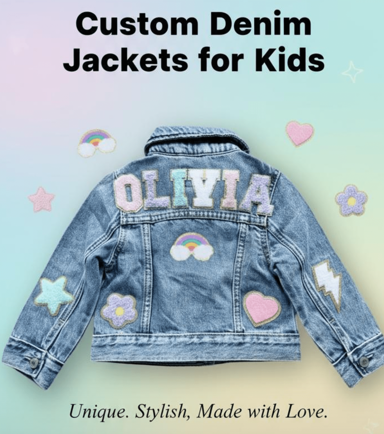 Valentin Kids Fashion Custom Denim Jacke - Valentina Boutique